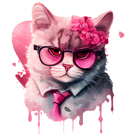 Gangster Cat Valentine Full Color Transfer - Pro DTF Transfers