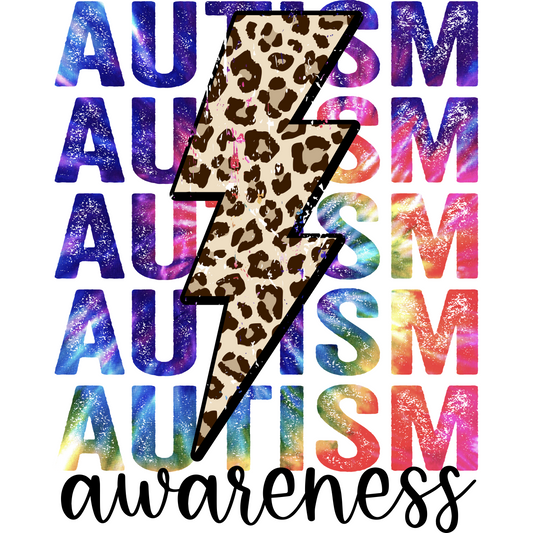 AA6 Autism Lightning Bolt Full Color DTF Transfer - Pro DTF Transfers