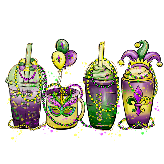 MG22 Latte Beads Mardi Gras Full Color Transfer - Pro DTF Transfers