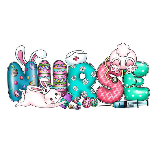 N130 Easter Nurse 10 Full Color DTF Transfer - Pro DTF Transfers