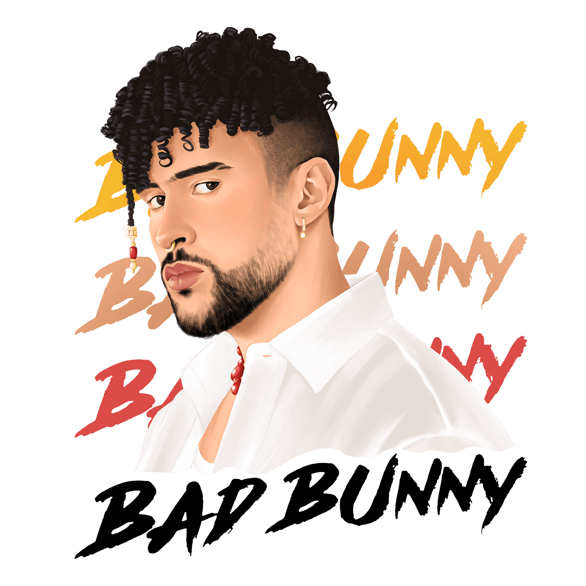 BB18 Bad Bunny 3 Full Color DTF Transfer - Pro DTF Transfers