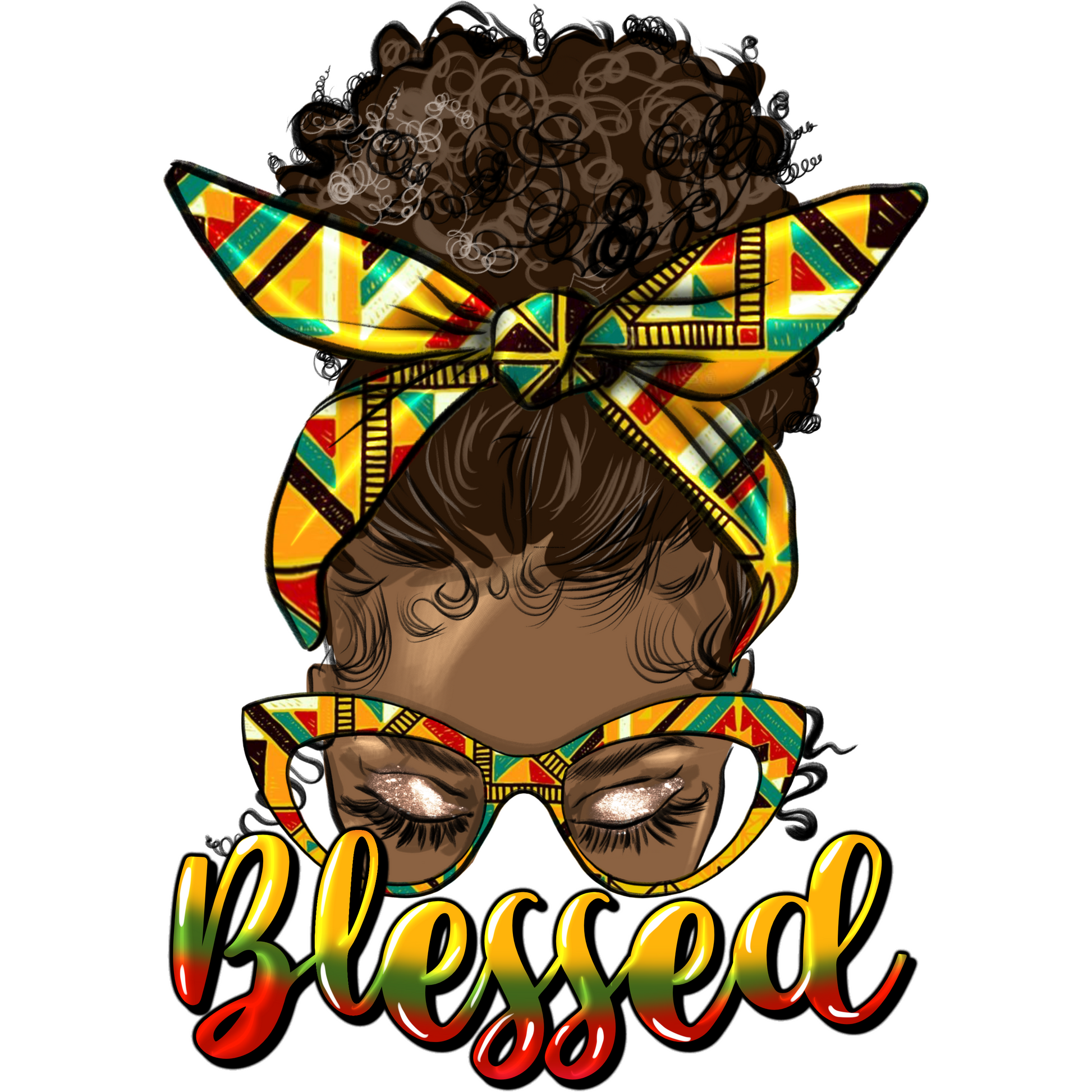 BH80 Blessed Messy Bun Full Color DTF Transfer - Pro DTF Transfers