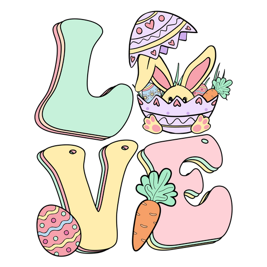 E44 Easter Love 2 Full Color DTF Transfer - Pro DTF Transfers