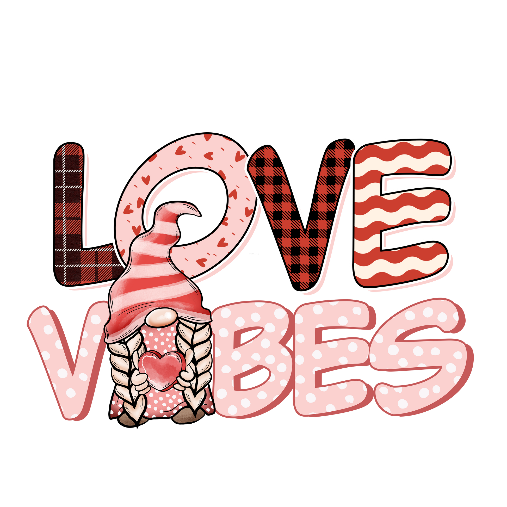 Gnome Love Vibes Full Color Transfer - Pro DTF Transfers