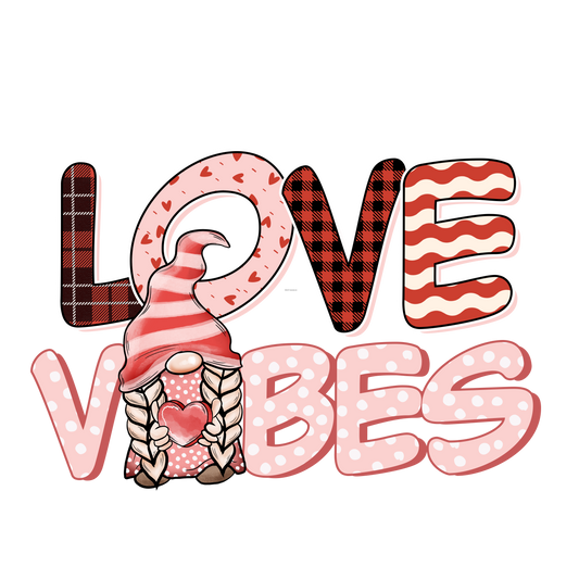 Gnome Love Vibes Full Color Transfer - Pro DTF Transfers
