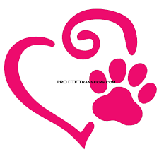 FV24 Heart Paw Full Color DTF Transfer - Pro DTF Transfers