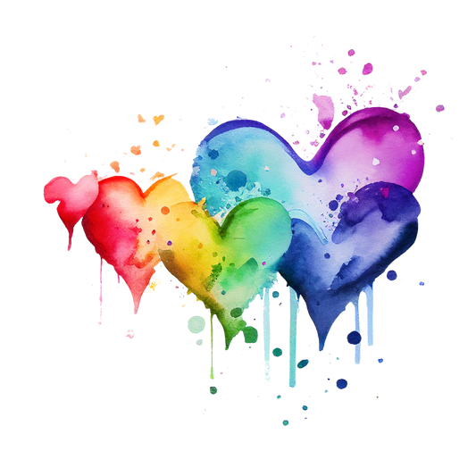 VD134 Hearts Drip Full Color Transfer - Pro DTF Transfers