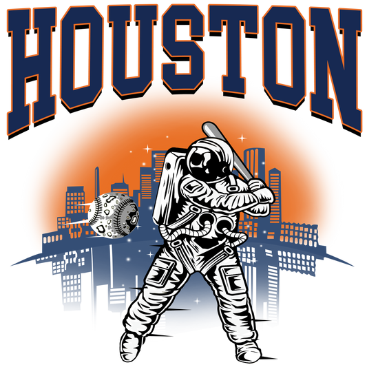 HT2 Houston Astronaut Baseball Full Color DTF Transfer - Pro DTF Transfers