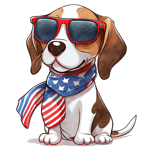 J14 July 4th Dog Full Color DTF Transfer - Pro DTF Transfers