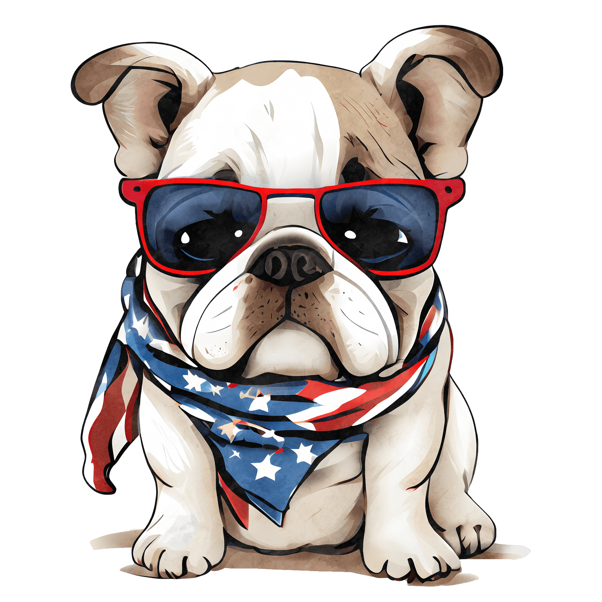 J18 July 4th Dog Full Color DTF Transfer - Pro DTF Transfers