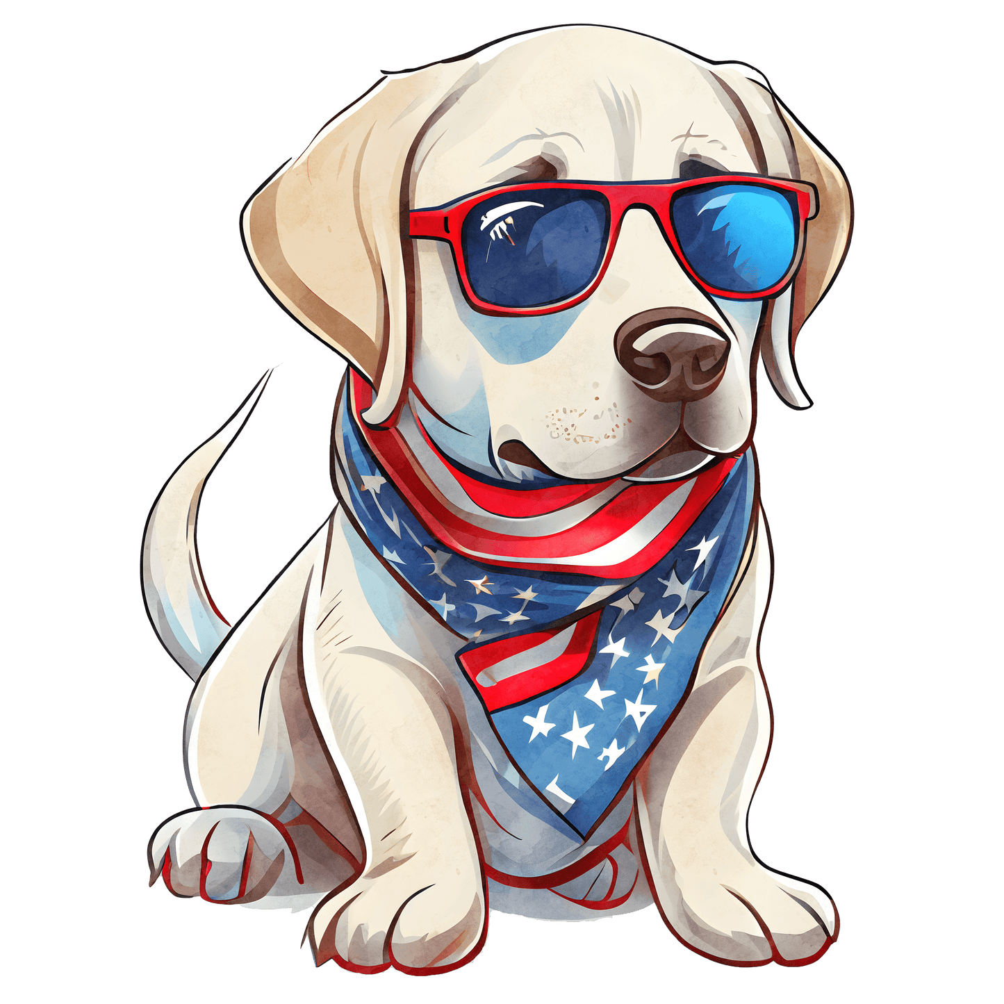 J27 July 4th Dog Full Color DTF Transfer - Pro DTF Transfers