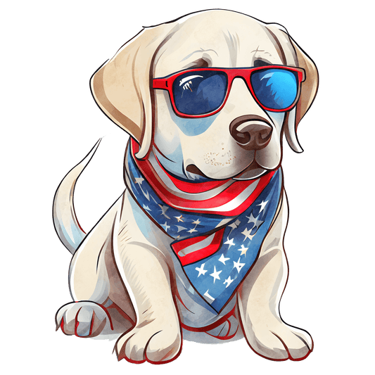 J27 July 4th Dog Full Color DTF Transfer - Pro DTF Transfers