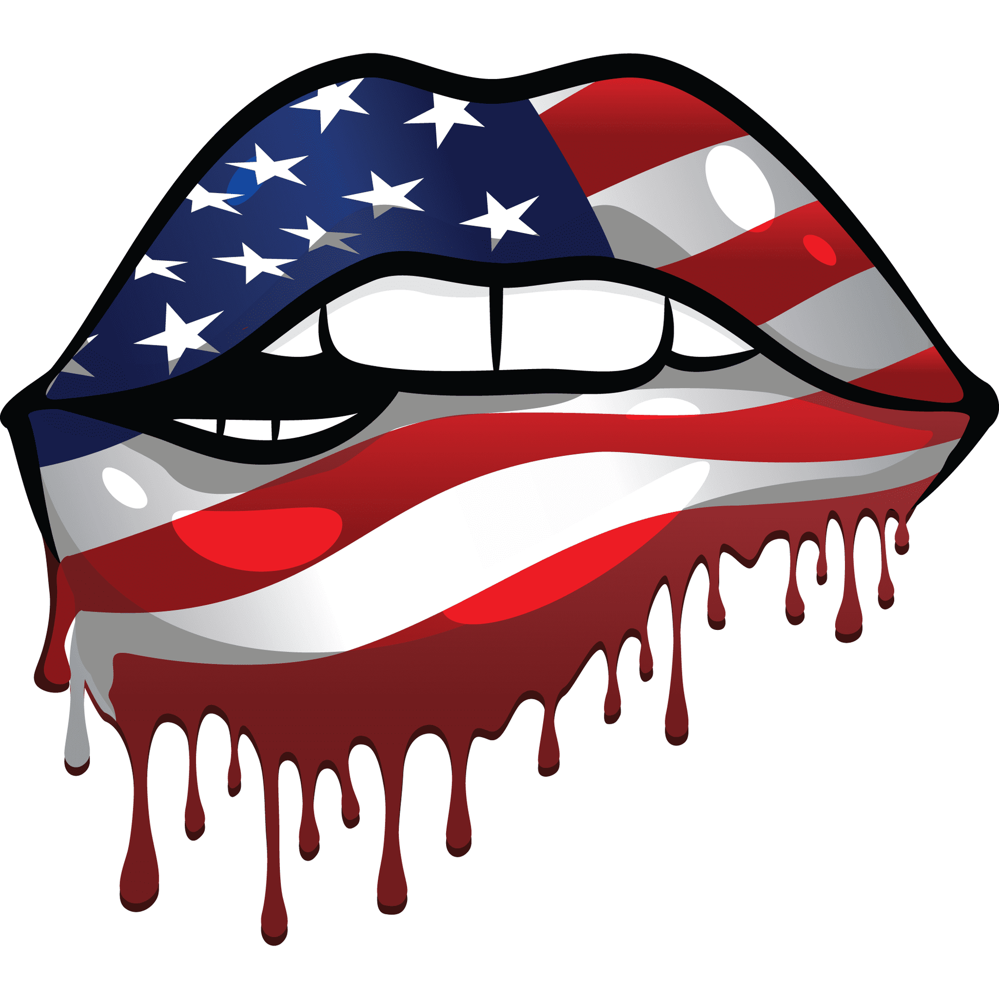 J31 July 4th Lips Full Color DTF Transfer - Pro DTF Transfers