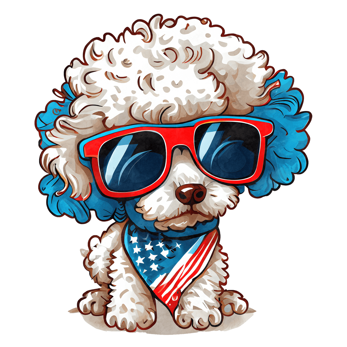 J32 July 4th Dog Full Color DTF Transfer - Pro DTF Transfers