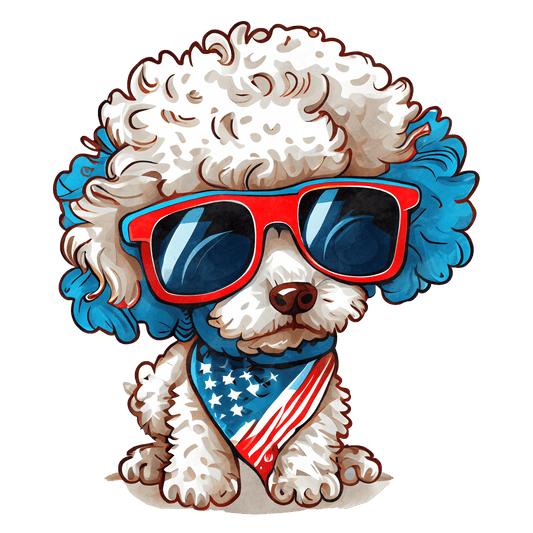 J32 July 4th Dog Full Color DTF Transfer - Pro DTF Transfers