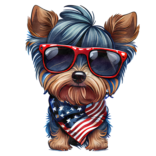 J36 July 4th Dog Full Color DTF Transfer - Pro DTF Transfers