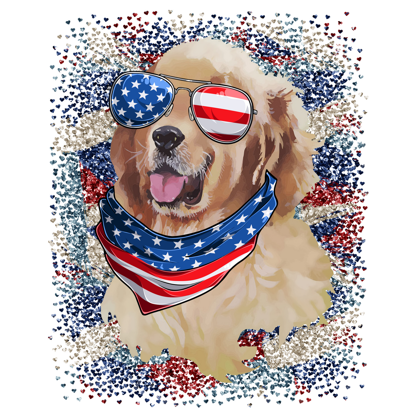 J99 4th of July Dog Full Color DTF Transfer - Pro DTF Transfers