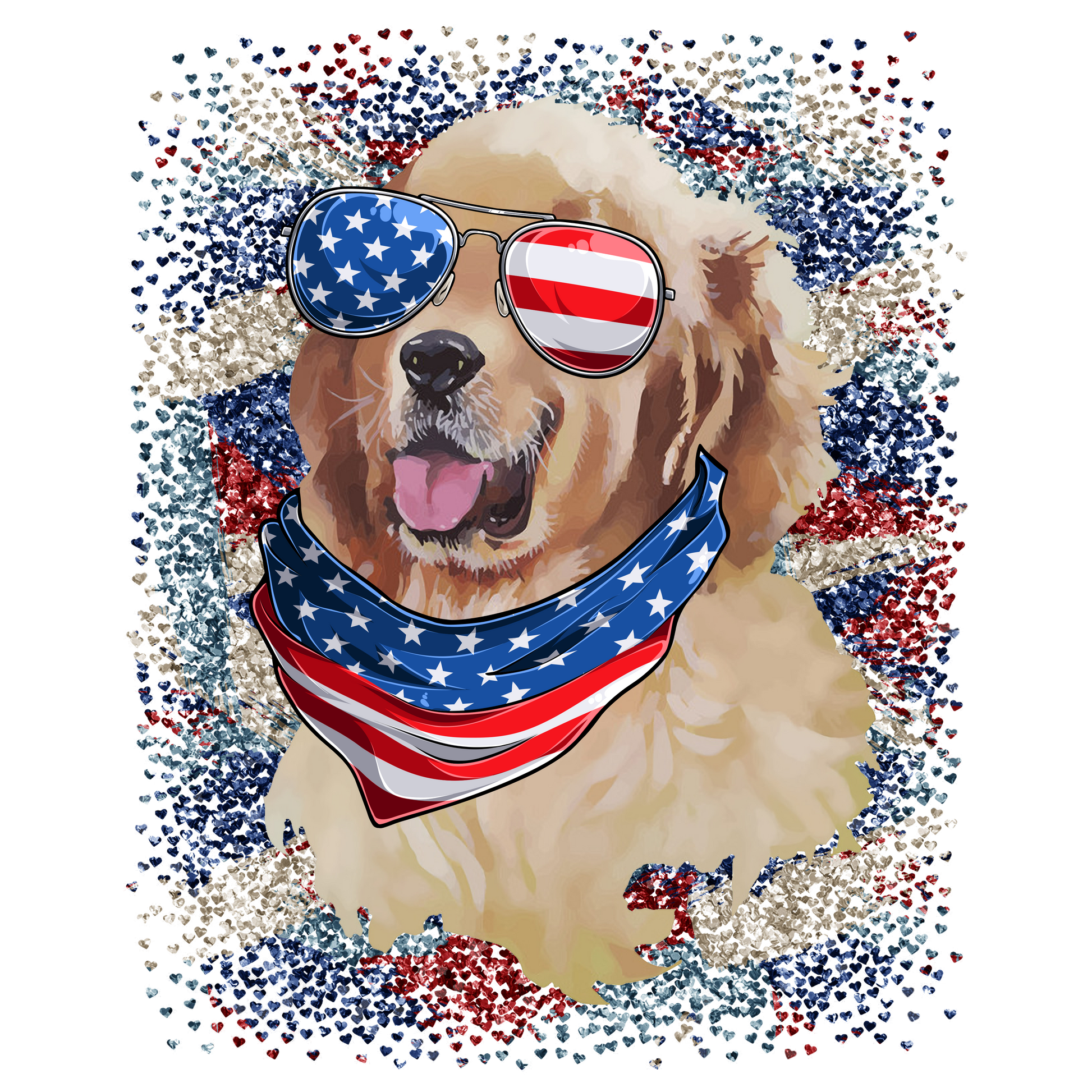 J99 4th of July Dog Full Color DTF Transfer - Pro DTF Transfers