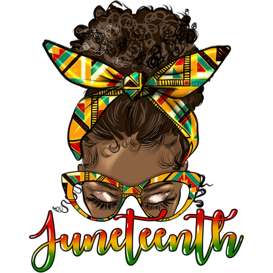 BH110 Juneteenth Messy Bun Full Color DTF Transfer - Pro DTF Transfers
