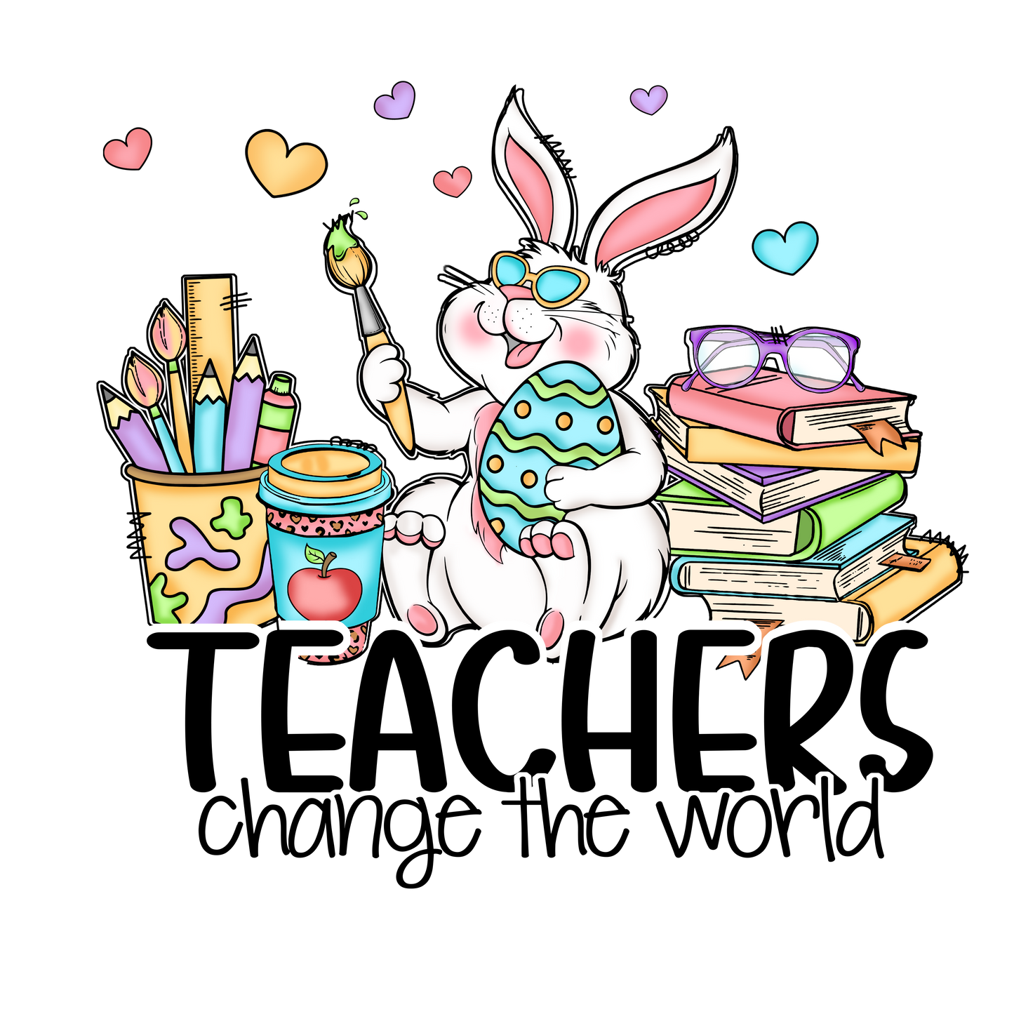T170 Teacher Easter 4 Full Color DTF Transfer - Pro DTF Transfers