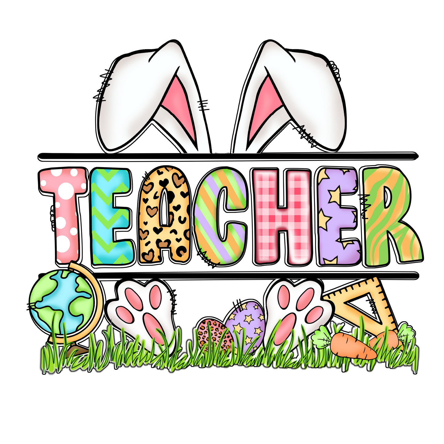 Teacher Easter 1 Full Color DTF Transfer - Pro DTF Transfers
