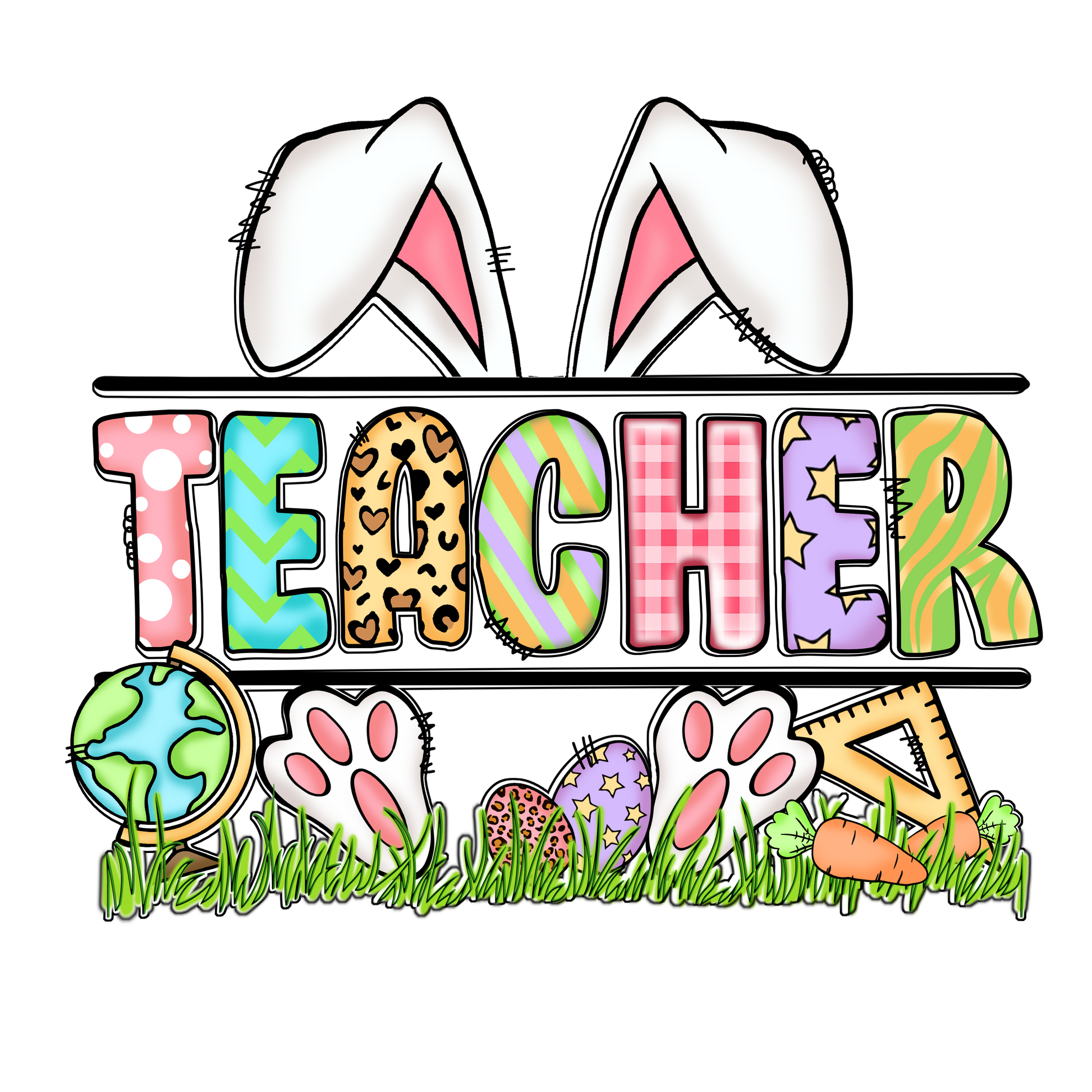 Teacher Easter 1 Full Color DTF Transfer - Pro DTF Transfers