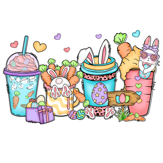 E94 Easter Latte 2 Full Color DTF Transfer - Pro DTF Transfers