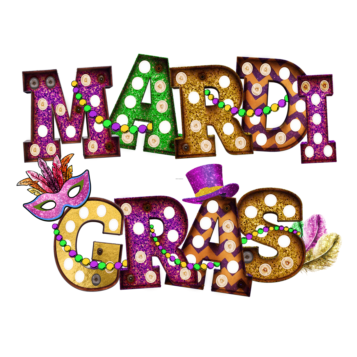 MG41 Mardi Gras Hat Full Color DTF Transfer - Pro DTF Transfers