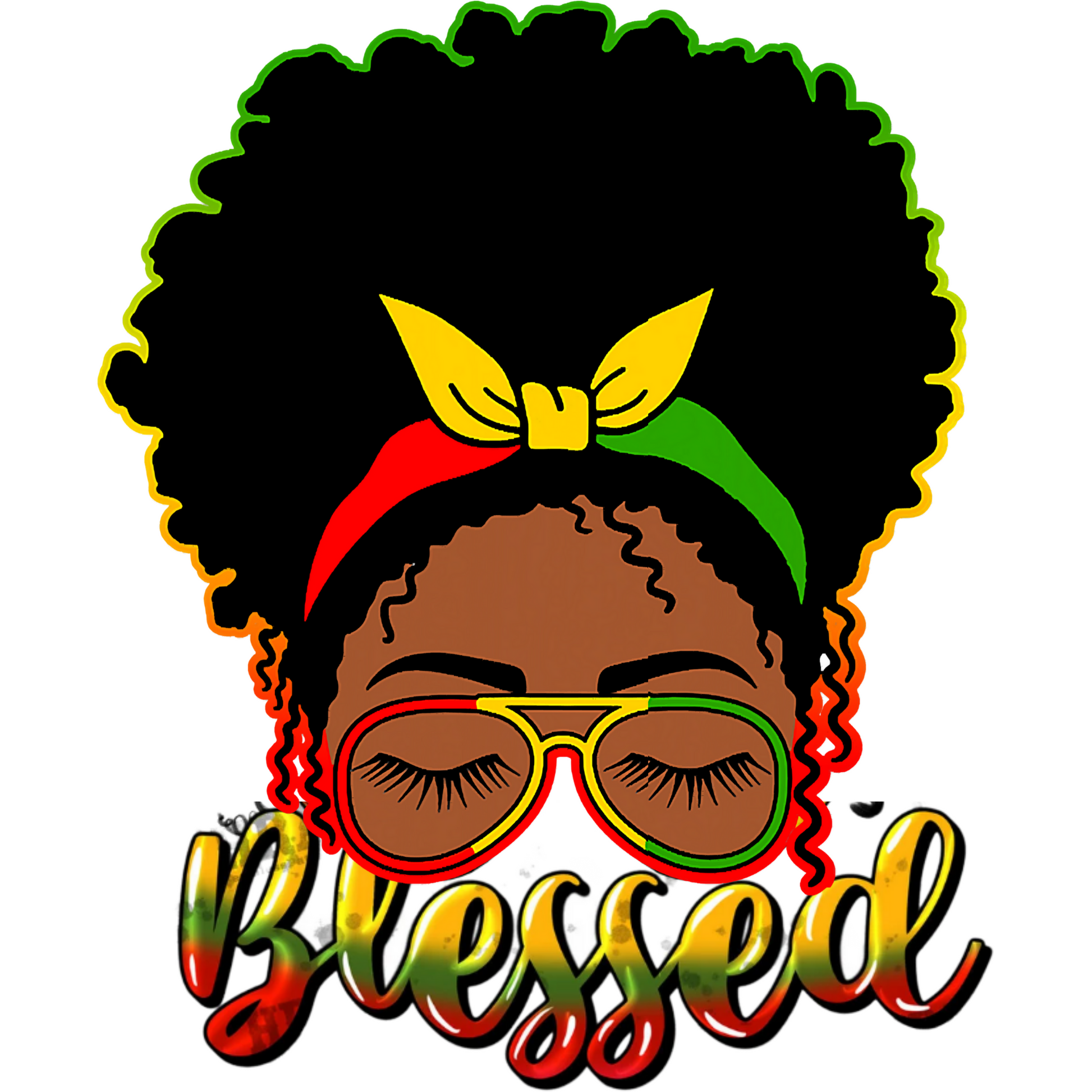 BH120 Blessed Messy Bun Full Color DTF Transfer - Pro DTF Transfers