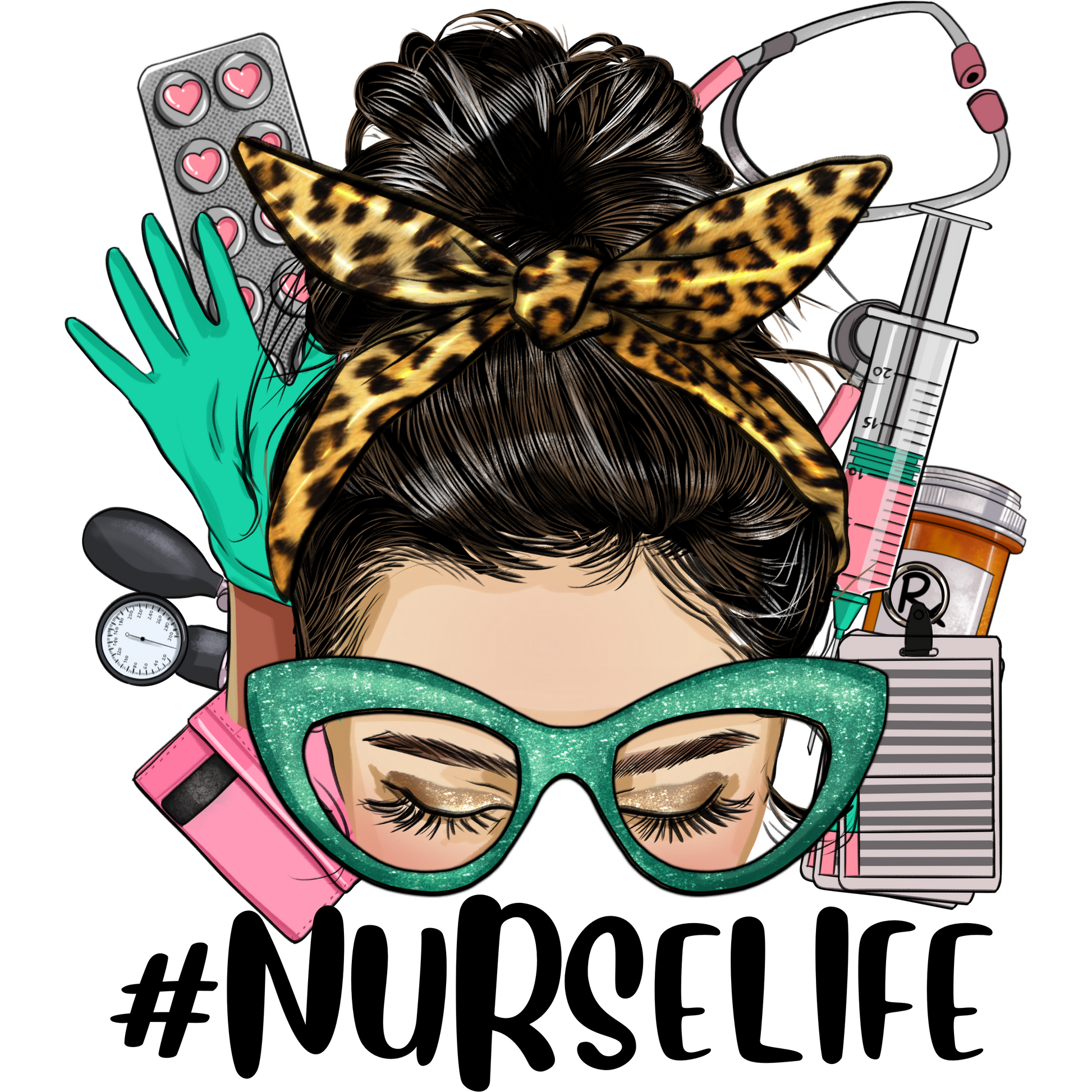 N38 Nurse Life 2 Full Color DTF Transfer - Pro DTF Transfers