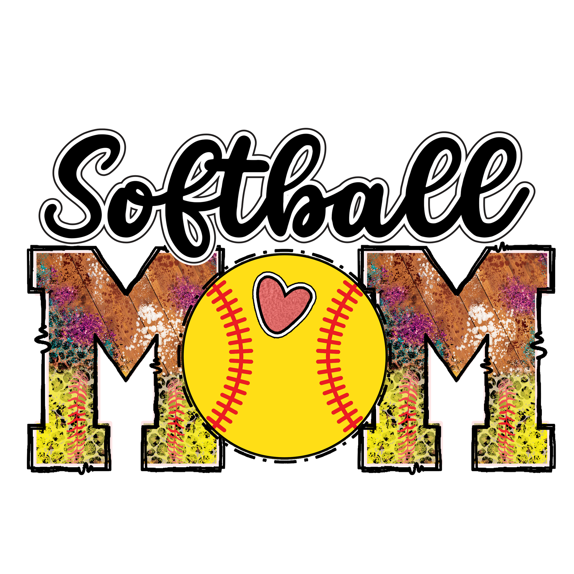 S31 SoftBall MoM Full Color DTF Transfer - Pro DTF Transfers