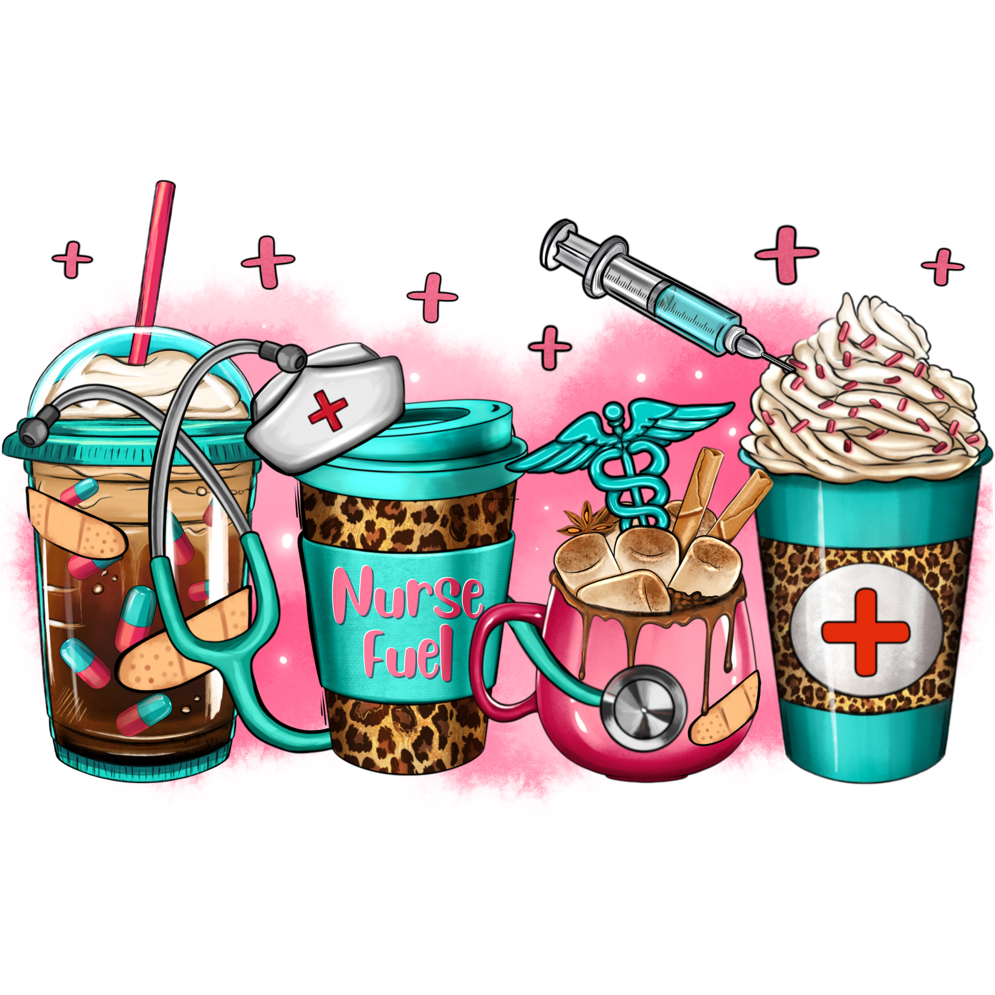 N48 Latte Nurse Fuel Full Color DTF Transfer - Pro DTF Transfers