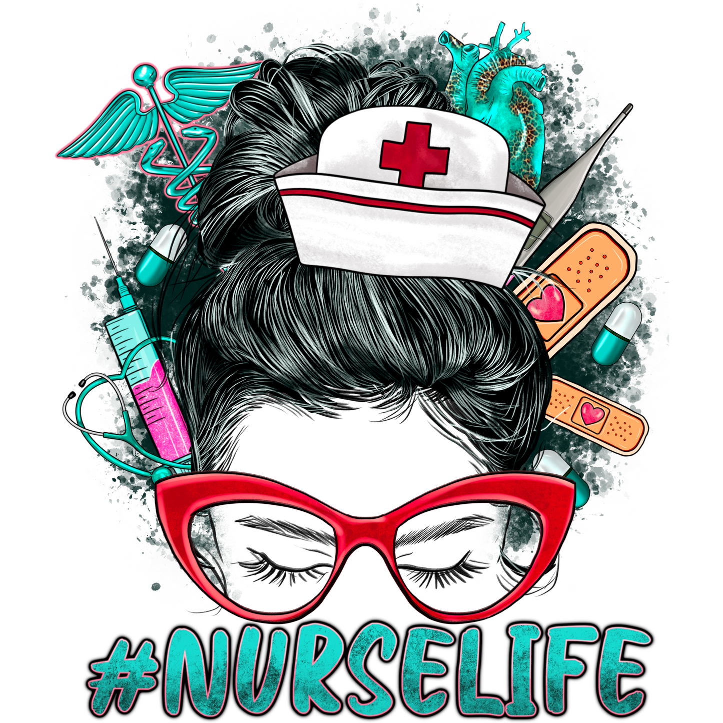 Nurse Life Blue Full Color DTF Transfer - Pro DTF Transfers