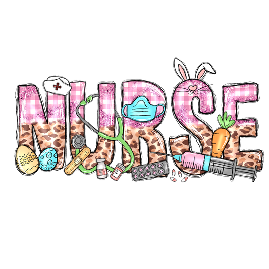 N137 Easter Nurse 9 Full Color DTF Transfer - Pro DTF Transfers