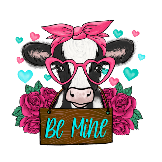 VD176 Be Mine Cow Full Color Transfer - Pro DTF Transfers