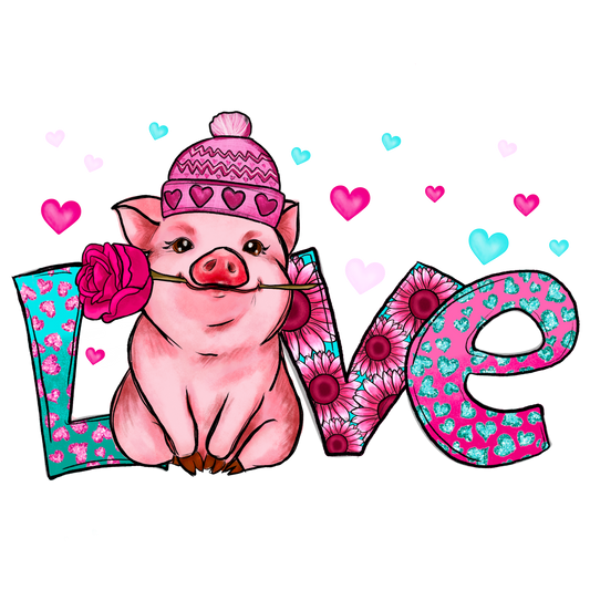 Pig Love Full Color Transfer - Pro DTF Transfers