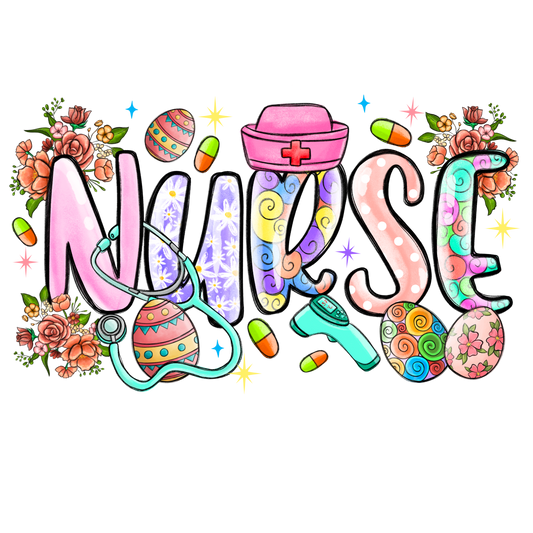 N144 Easter Nurse 11 Full Color DTF Transfer - Pro DTF Transfers