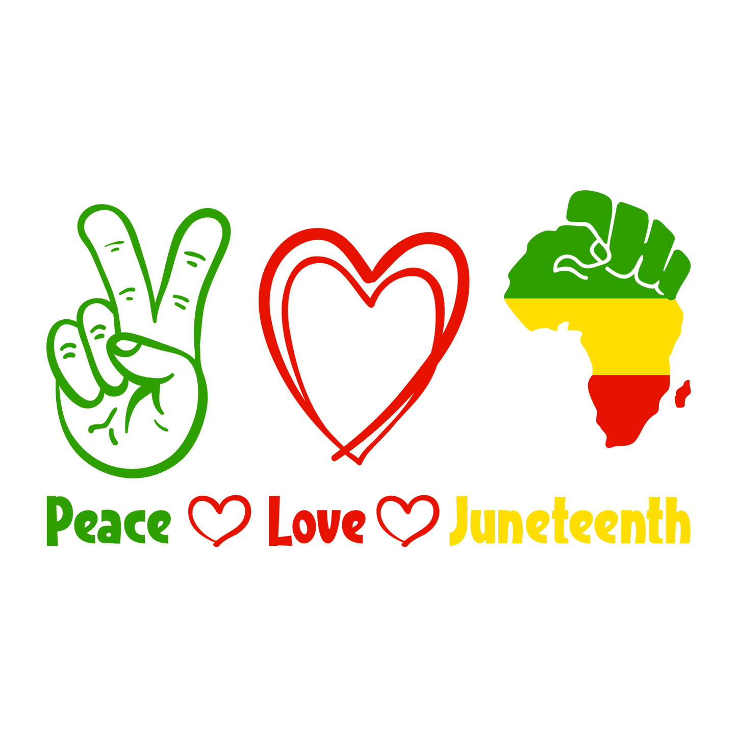 BH125 Peace Love Juneteenth Full Color DTF Transfer - Pro DTF Transfers