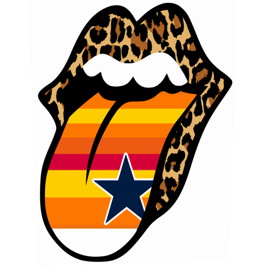 HT5 Astros Tongue Full Color DTF Transfer - Pro DTF Transfers