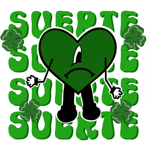 BB39 Suerte Bad Bunny Heart Full Color DTF Transfer - Pro DTF Transfers