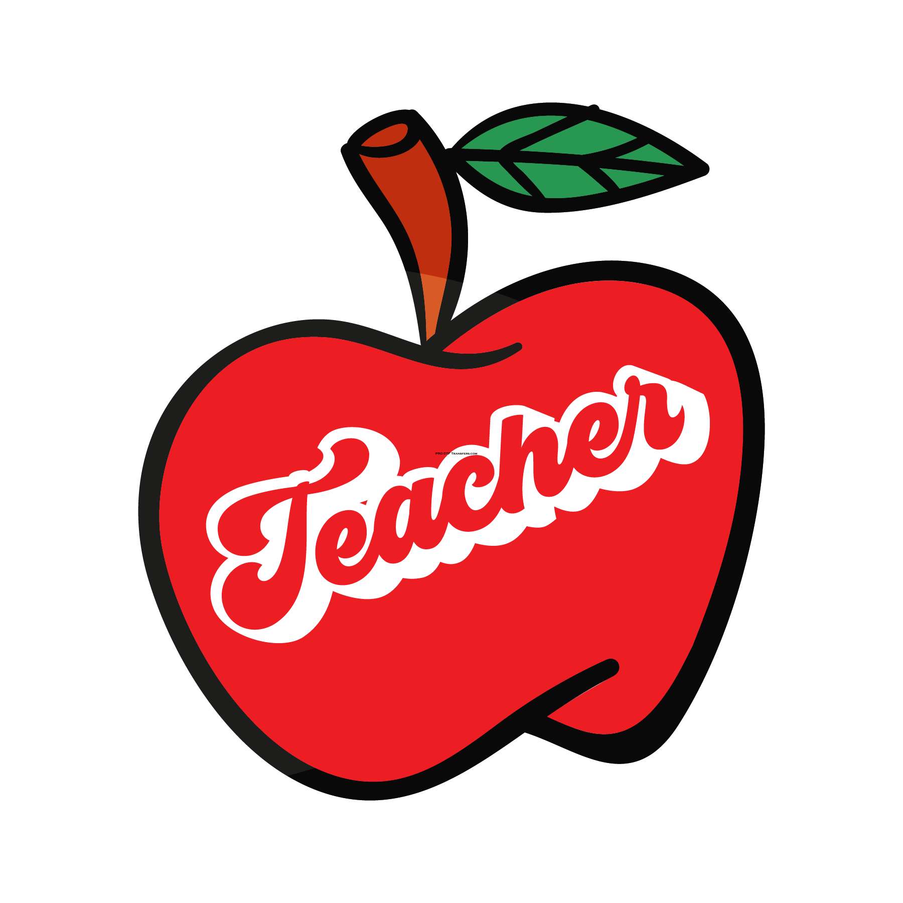 Teacher Apple Full Color DTF Transfer - Pro DTF Transfers