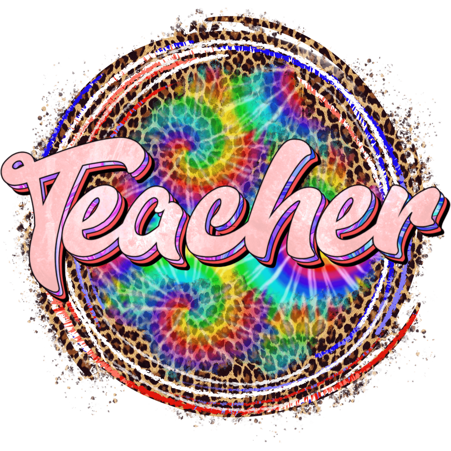 T120 Teacher Leopard 2 Full Color DTF Transfer - Pro DTF Transfers