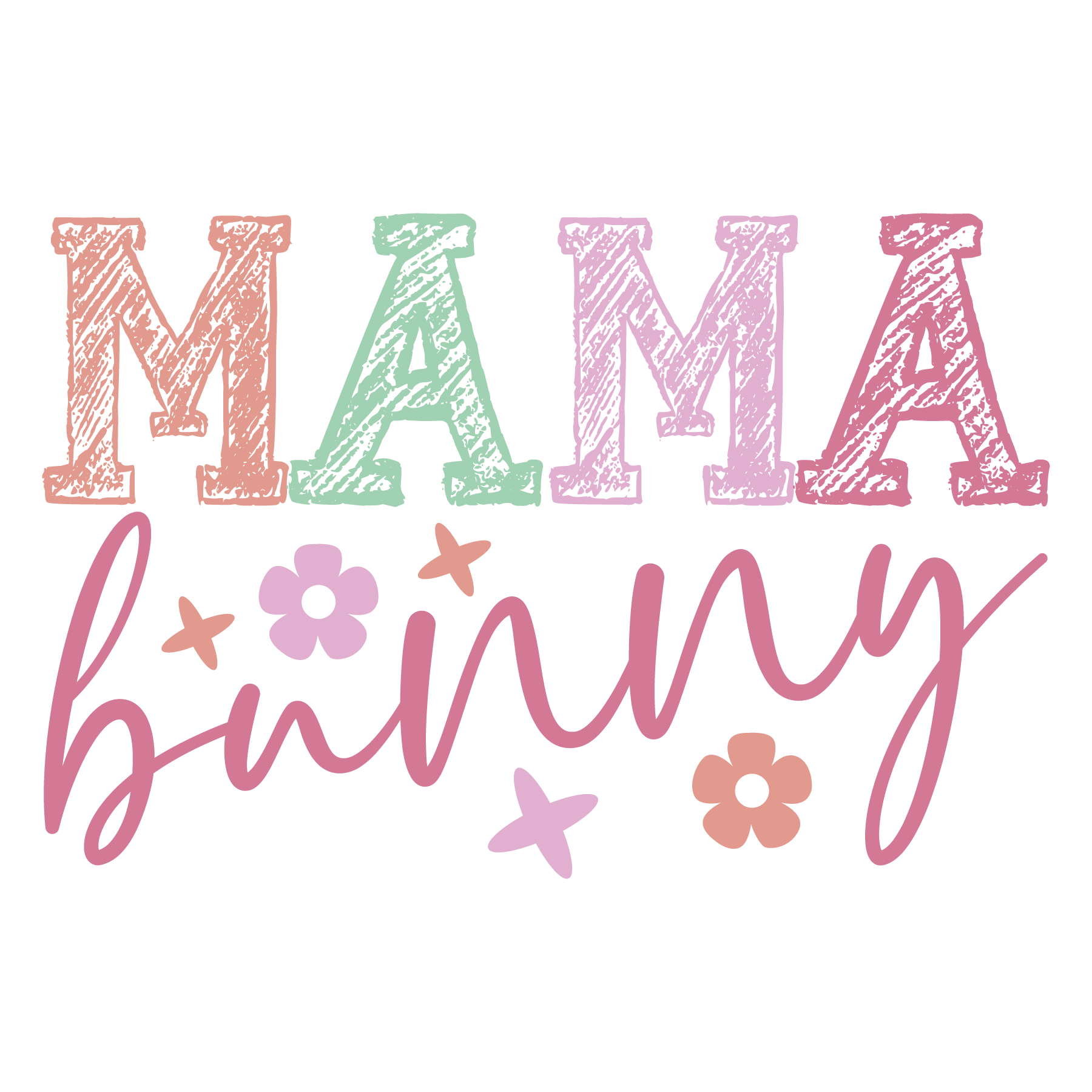 E120 Mama Bunny 2 Full Color DTF Transfer - Pro DTF Transfers