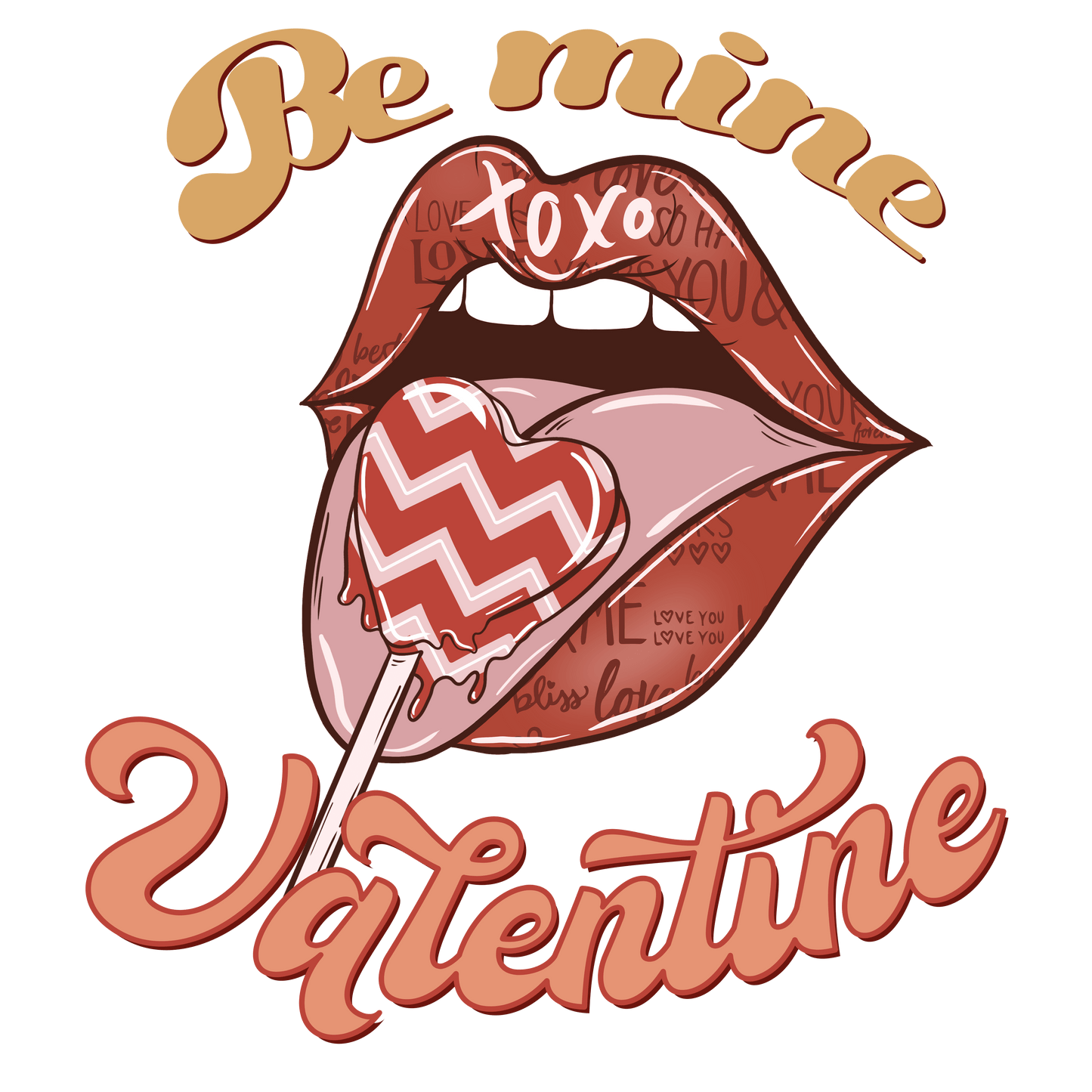 VD280 Be Mine Lips Full Color Transfer - Pro DTF Transfers