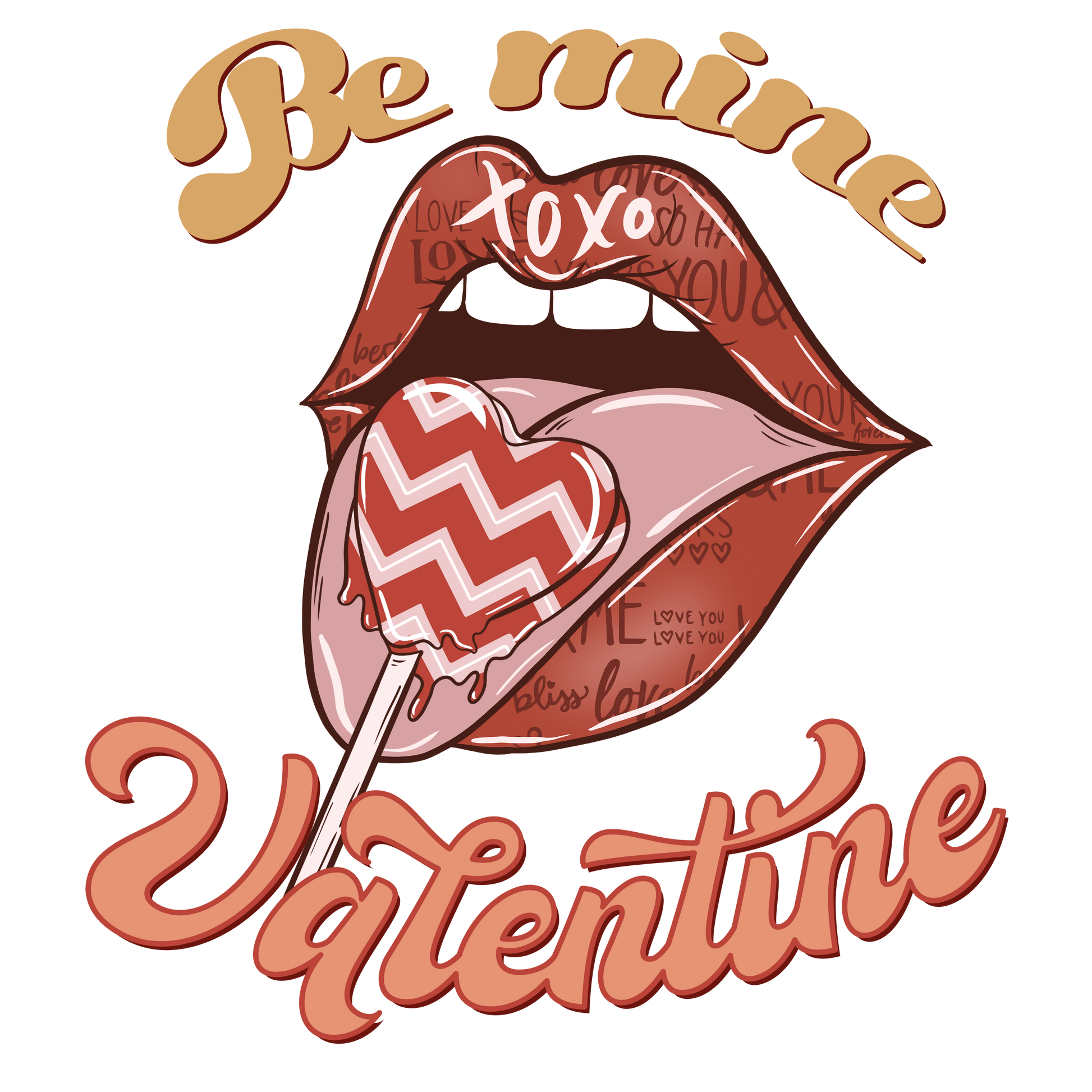 VD280 Be Mine Lips Full Color Transfer - Pro DTF Transfers