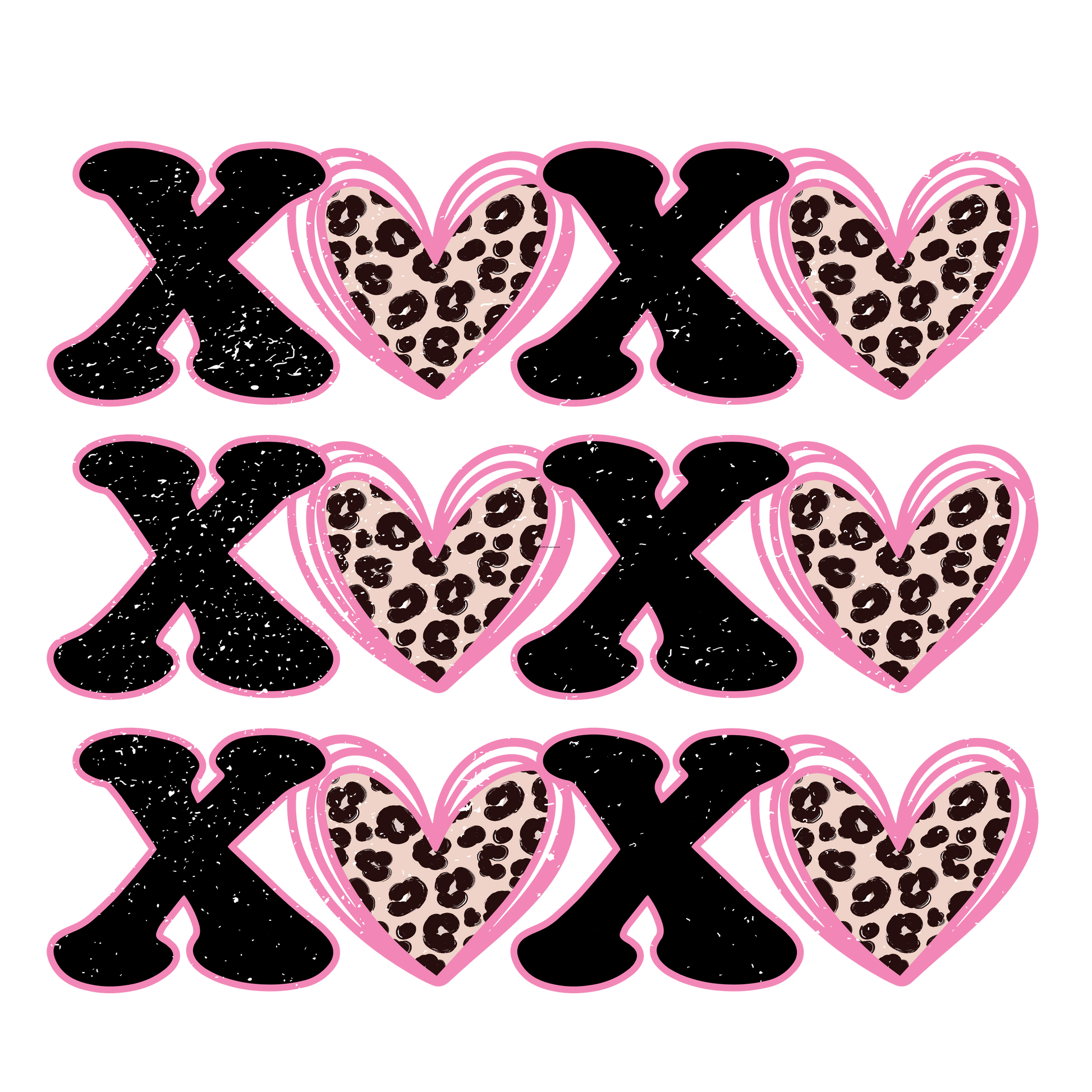XOXO Hearts Full Color Transfer - Pro DTF Transfers