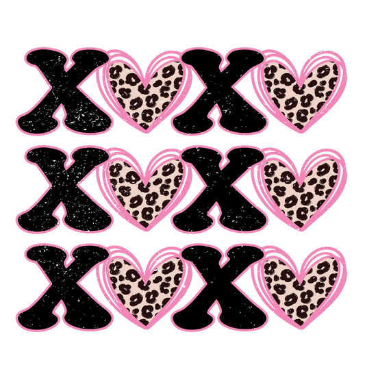 XOXO Hearts Full Color Transfer - Pro DTF Transfers
