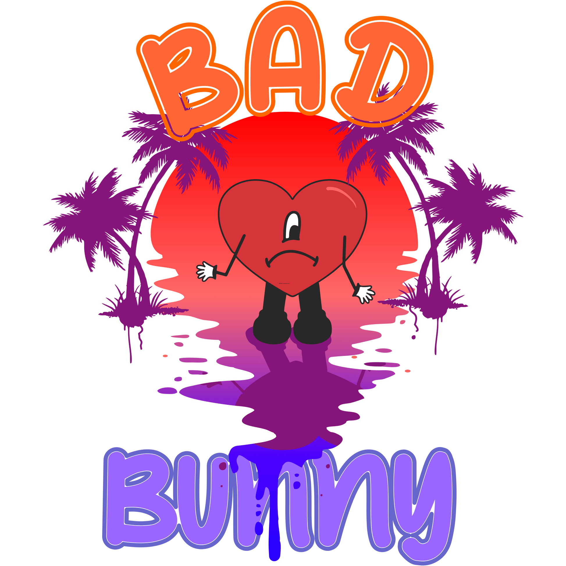 BB16 Bad Bunny Purple Drip Full Color DTF Transfer - Pro DTF Transfers