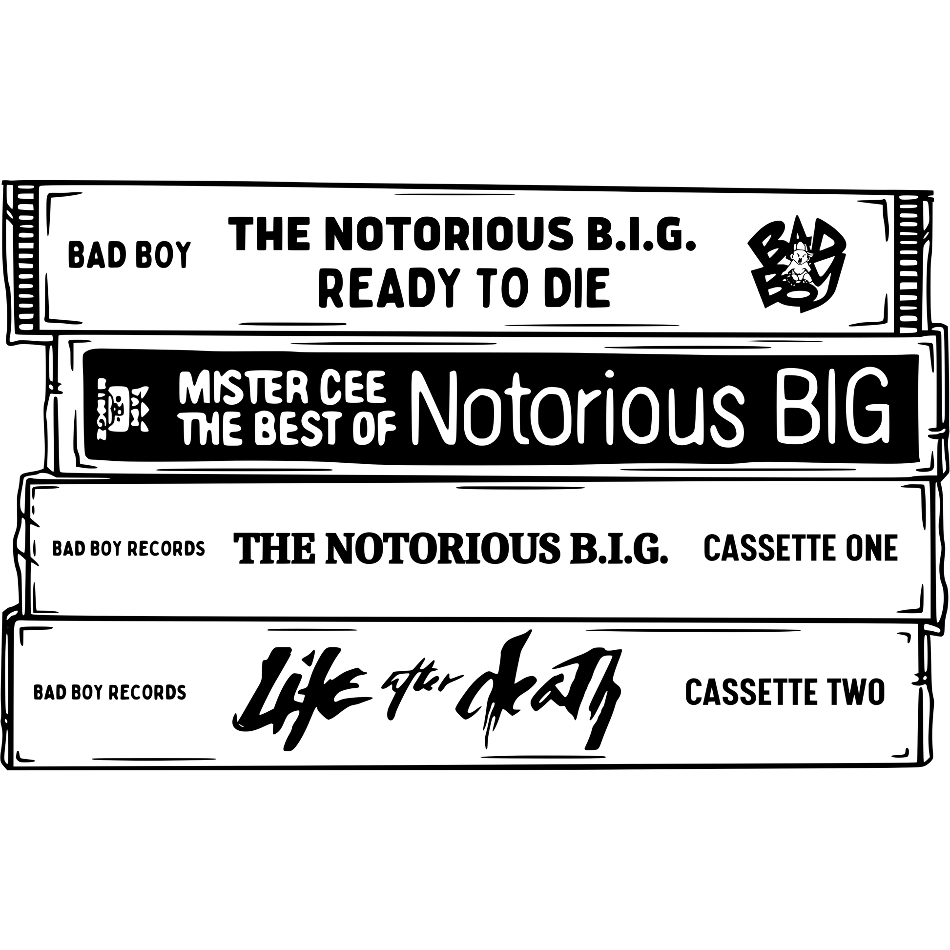 HH6 Biggie Tapes Full Color DTF Transfer - Pro DTF Transfers