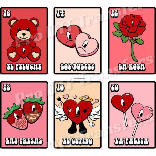 BB36 Loteria Bad Bunny Valentine Full Color Transfer - Pro DTF Transfers